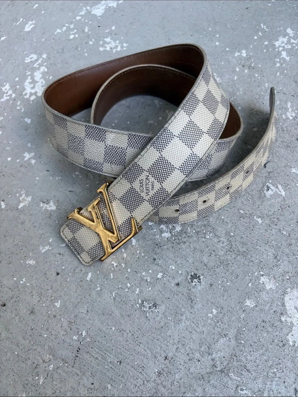 Louis Vuitton Damier Azur men’s belt